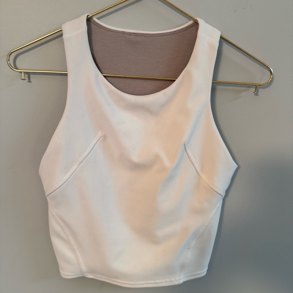 LULULEMON ATHLETICA Women's Cropped Tank Top Sports Bra White Size SMALL